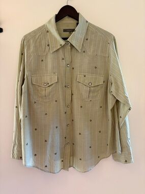 Vintage Liz Claiborne Pearl Snaps, Striped Button-Down Shirt